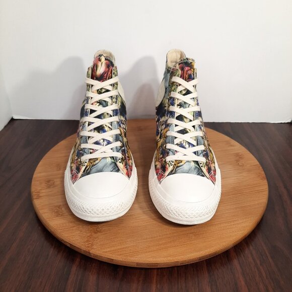 Converse Chuck Taylor All Star Lux Womens 10 Shoes Floral Print Hidden Wedge - Picture 2 of 10